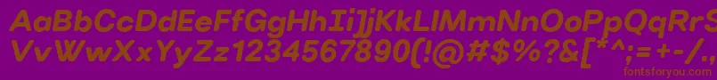 VillerayroundedBolditalic Font – Brown Fonts on Purple Background