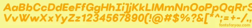 VillerayroundedBolditalic Font – Orange Fonts on Yellow Background