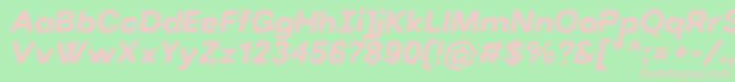 VillerayroundedBolditalic Font – Pink Fonts on Green Background