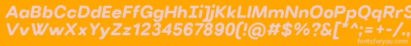 VillerayroundedBolditalic Font – Pink Fonts on Orange Background