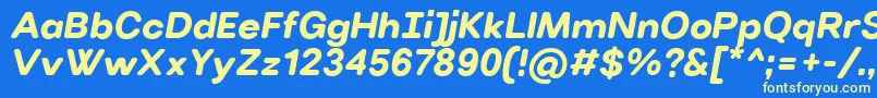 VillerayroundedBolditalic Font – Yellow Fonts on Blue Background