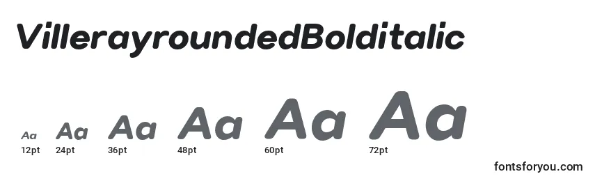 VillerayroundedBolditalic Font Sizes