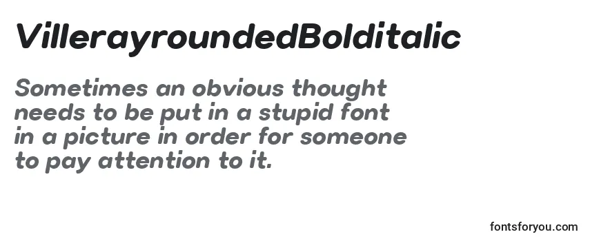 VillerayroundedBolditalic Font