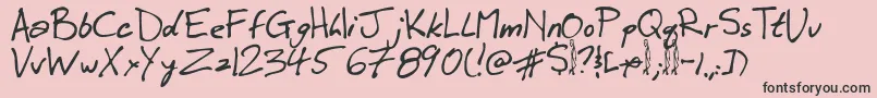 Winkie-Schriftart – Schwarze Schriften auf rosa Hintergrund