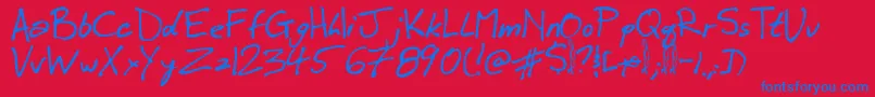 Winkie Font – Blue Fonts on Red Background