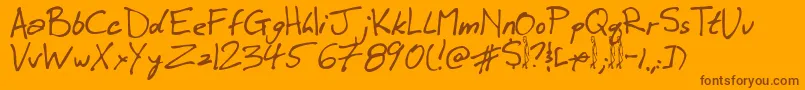 Winkie Font – Brown Fonts on Orange Background