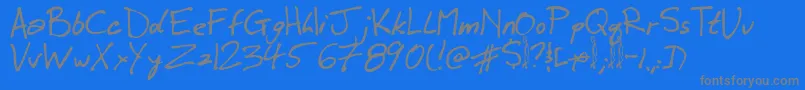 フォントWinkie – 青い背景に灰色の文字