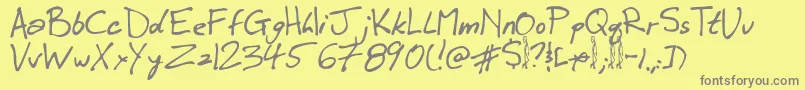 Winkie-Schriftart – Graue Schriften auf gelbem Hintergrund