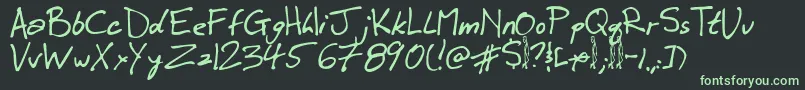 Winkie Font – Green Fonts on Black Background