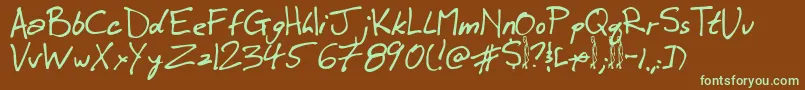 Winkie Font – Green Fonts on Brown Background