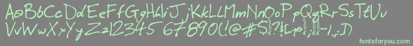 Winkie Font – Green Fonts on Gray Background