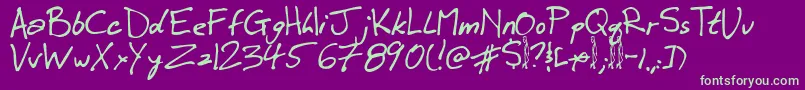 フォントWinkie – 紫の背景に緑のフォント