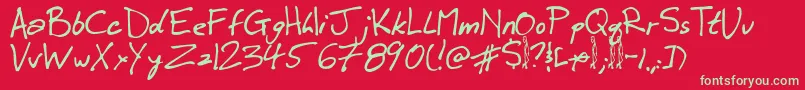 Winkie Font – Green Fonts on Red Background