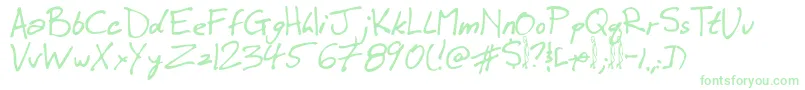 Winkie Font – Green Fonts on White Background