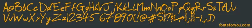 Winkie Font – Orange Fonts on Black Background