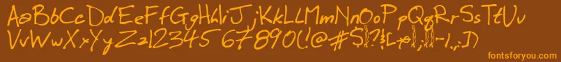 Winkie Font – Orange Fonts on Brown Background