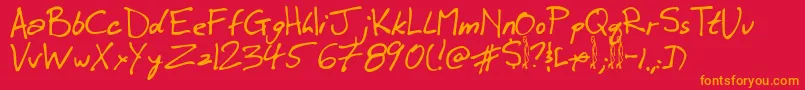 Winkie Font – Orange Fonts on Red Background