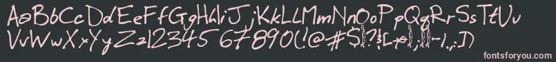 Winkie-fontti – vaaleanpunaiset fontit mustalla taustalla