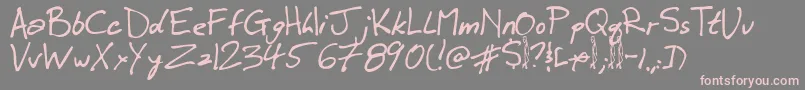Winkie-fontti – vaaleanpunaiset fontit harmaalla taustalla