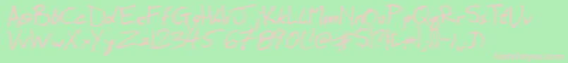 Winkie-fontti – vaaleanpunaiset fontit vihreällä taustalla