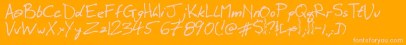 Winkie Font – Pink Fonts on Orange Background