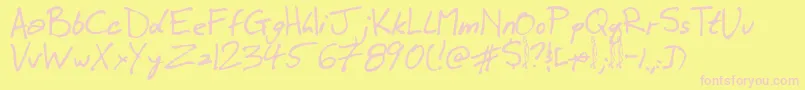 Winkie Font – Pink Fonts on Yellow Background