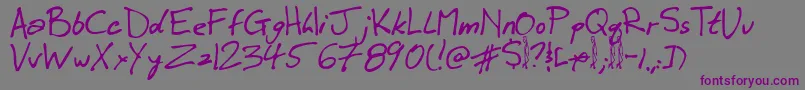 フォントWinkie – 紫色のフォント、灰色の背景