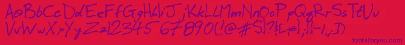 Winkie Font – Purple Fonts on Red Background