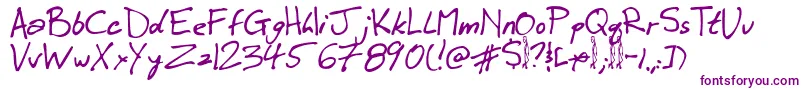 Winkie Font – Purple Fonts on White Background