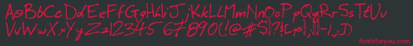 Winkie Font – Red Fonts on Black Background