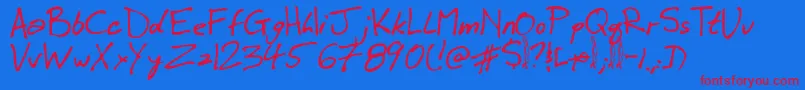 Winkie Font – Red Fonts on Blue Background