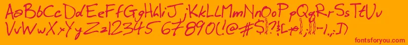 Winkie Font – Red Fonts on Orange Background