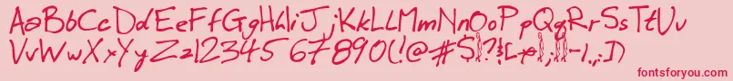 Winkie Font – Red Fonts on Pink Background