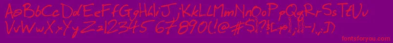 Winkie Font – Red Fonts on Purple Background