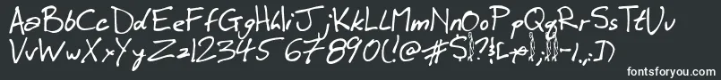 Winkie-fontti – valkoiset fontit mustalla taustalla