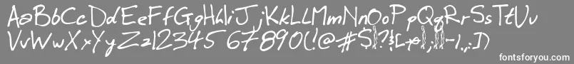 Winkie Font – White Fonts on Gray Background