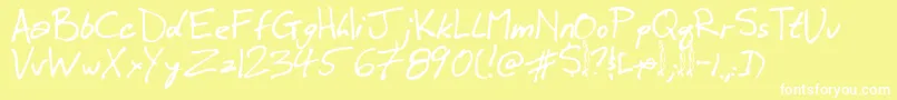 Winkie Font – White Fonts on Yellow Background