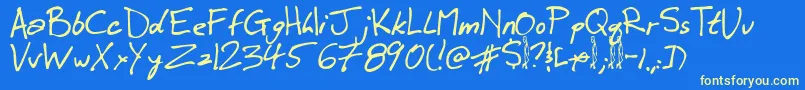 Winkie Font – Yellow Fonts on Blue Background