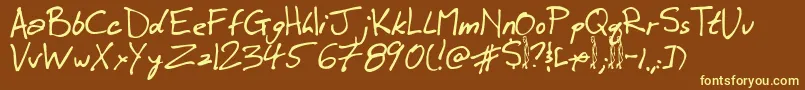 Winkie Font – Yellow Fonts on Brown Background