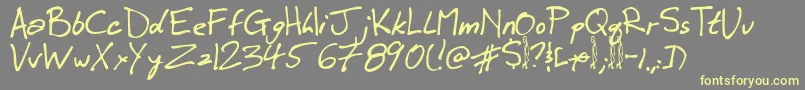 Winkie Font – Yellow Fonts on Gray Background