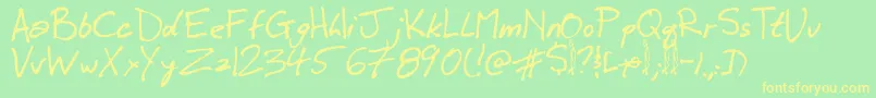 Winkie Font – Yellow Fonts on Green Background