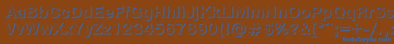 フォントPgs75C – 茶色の背景に青い文字