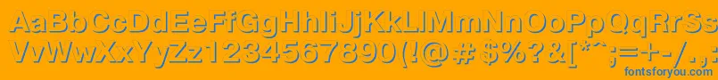 フォントPgs75C – オレンジの背景に青い文字