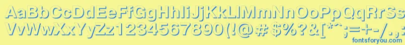 Pgs75C Font – Blue Fonts on Yellow Background