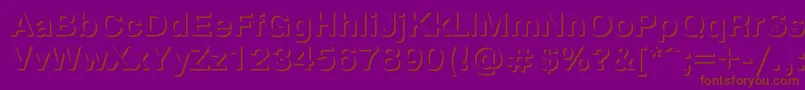 Pgs75C-fontti – ruskeat fontit violetilla taustalla