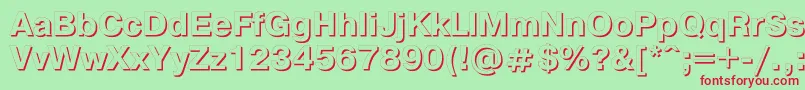 Pgs75C-fontti – punaiset fontit vihreällä taustalla