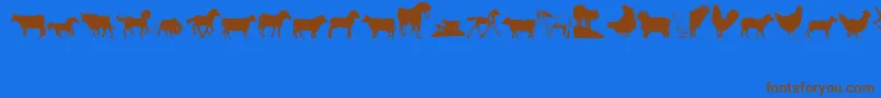 Barnyrd1 Font – Brown Fonts on Blue Background