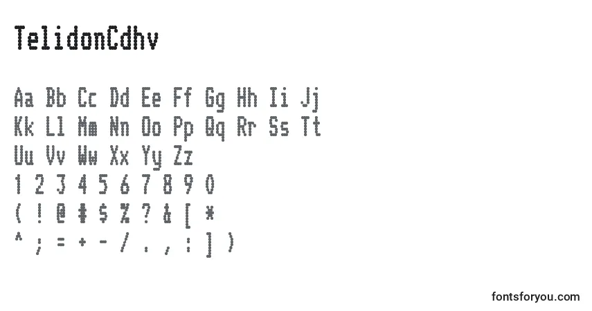 Czcionka TelidonCdhv – alfabet, cyfry, specjalne znaki