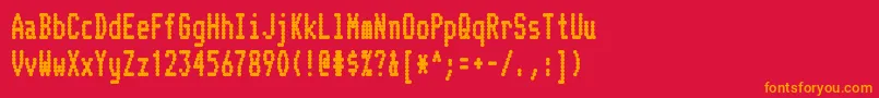 フォントTelidonCdhv – 赤い背景にオレンジの文字