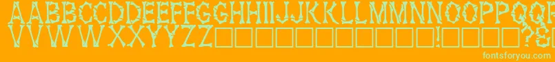 HowardRegular Font – Green Fonts on Orange Background